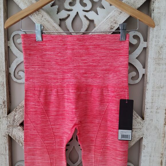 Yelete Women's Stretchy High Fold Over Waist Leggings Coral Ombre Size Small - Picture 5 of 8